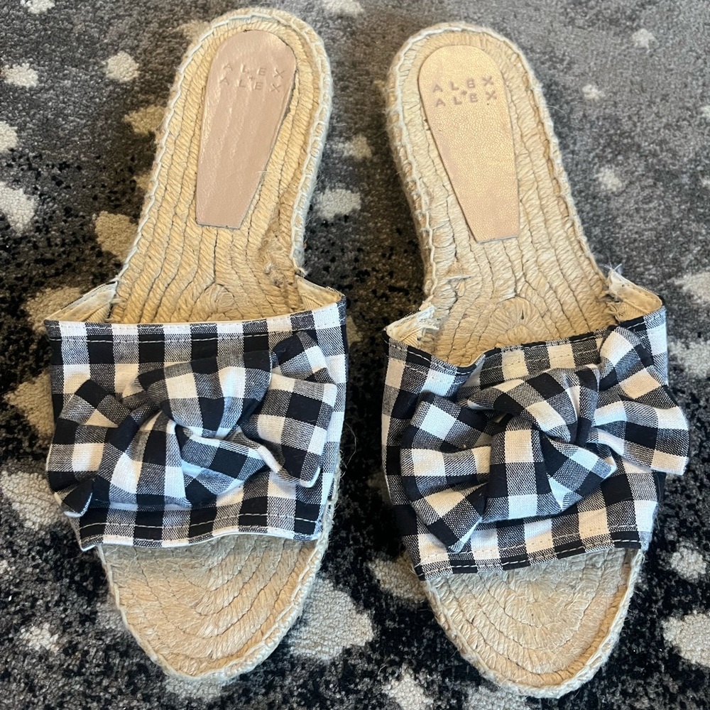 Alex And Alex Gingham Bow Espadrille Slide 9